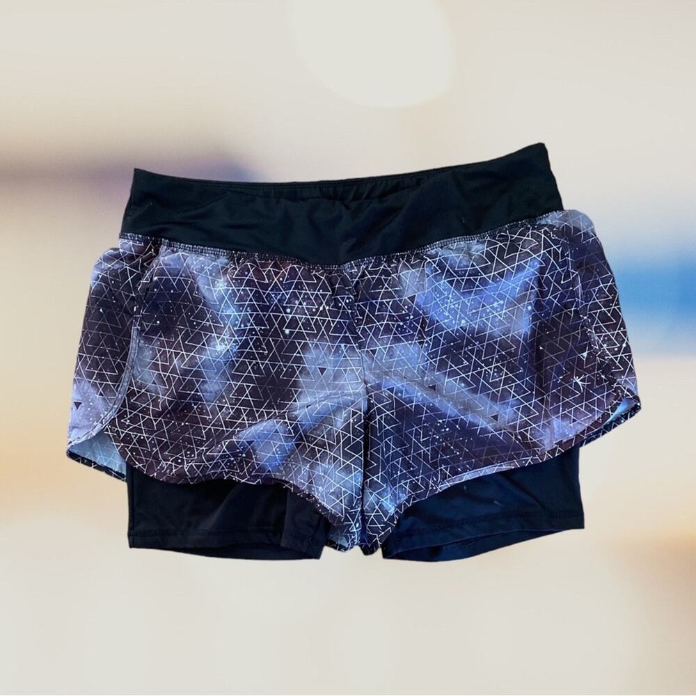 Danskin Now athletic running shorts with compression shorts